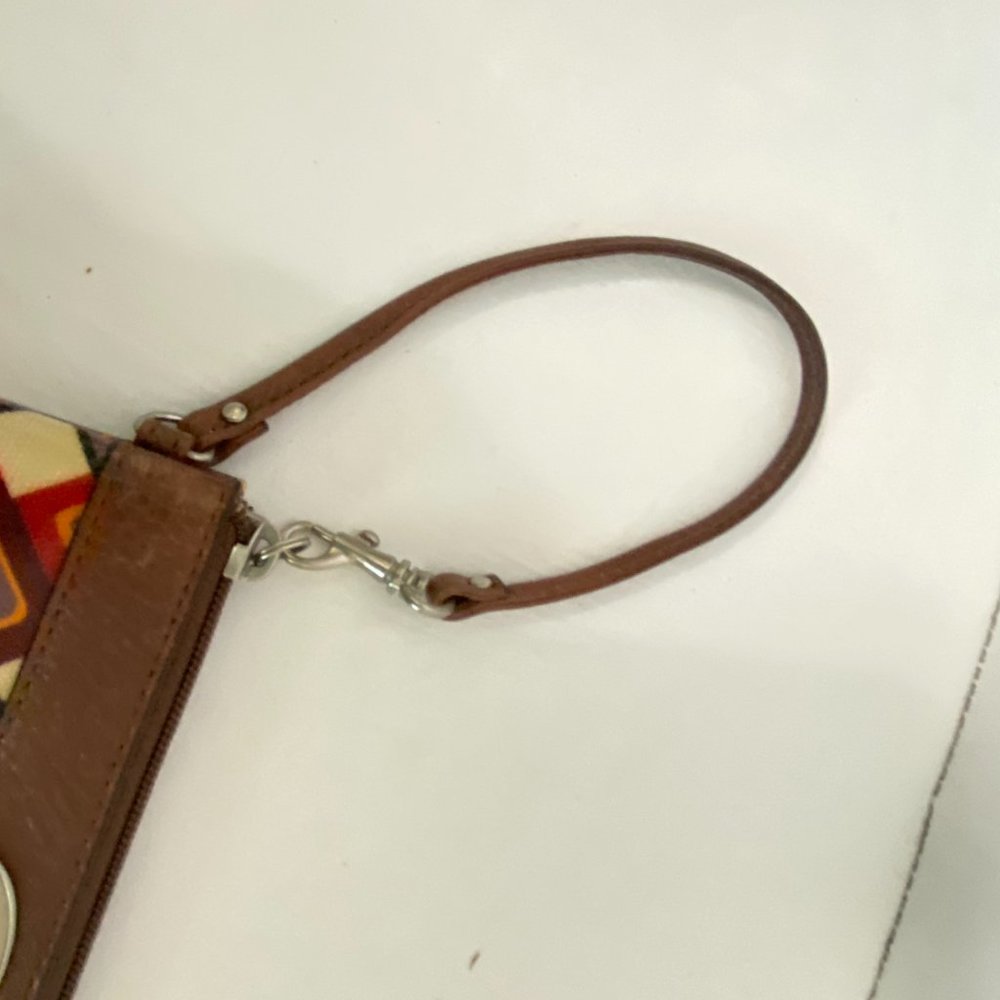 Fossil Key-Per Coated Canvas Wristlet New With Ta… - image 3